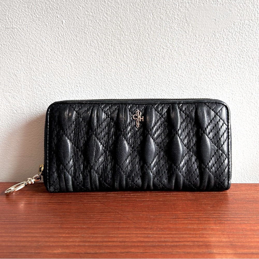 Cole Haan Black Leather Wallet w/Gold Hardware